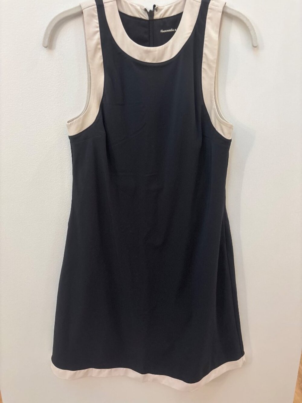 Abercrombie & Fitch Sleeveless Colorblock Mini Dress Contrast Trim Black White S